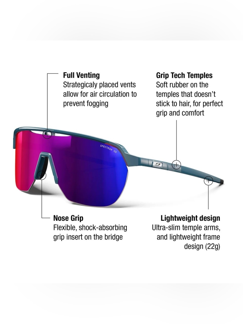 Julbo Spectron 3 Density and Blue-Purple Mirrored Sports Sunglasses